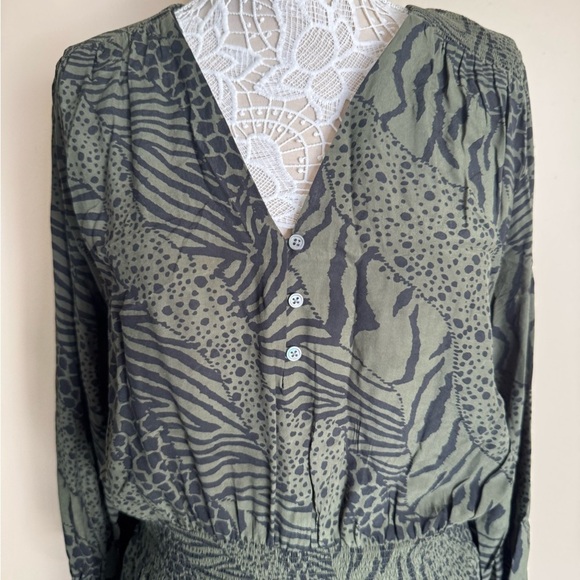 Rails Zana Dress in Olive Mixed Animal Stripe size XL X-Large - Picture 5 of 10